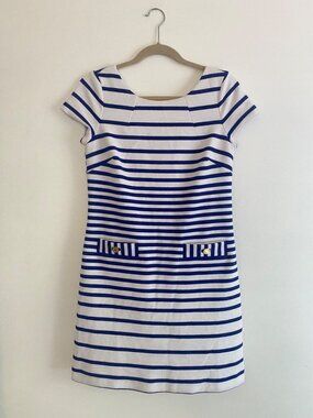 Lilly Pulitzer Blue & White Striped “Layton” Shift Dress Size S